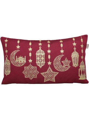 Allians Renkli Ramazan Fener Jakarlı Dokuma Goblen Dekoratif Kırlent 30X55