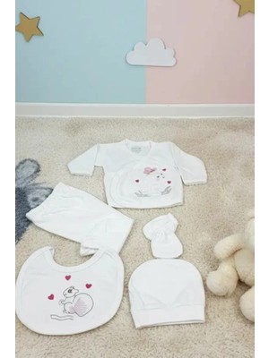 Pembe Tavşan 5 Parça Set | Kız Bebek Hastane Çıkış | Minik Dünya