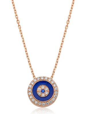 Bazarhane ​gümüş Rose Nazar Bayan Kolye