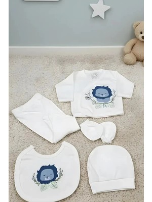 Mavi Aslan 5 Parça Set | Erkek Bebek Hastane Çıkış | Minik Dünya