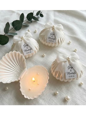 Bianı Tasarım Söz, Nişan, Düğün, Kına Gecesi, Nikah, Bekarlığa Veda, Istiridye Kutulu Mum Hediyelik 10 Adet