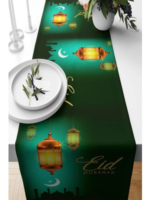 Allians Ramazan Feneri Hilal Eid Mubarak Leke Tutmaz Kumaş Salon ve Mutfak Runneri