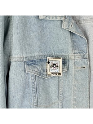 Woodycord El Yapımı Nakışlı Broş Kedili Sinek Papazı Kumo