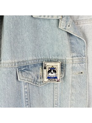 Woodycord El Yapımı Broş Kedili sinek Papazı morris