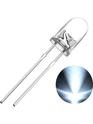 China 5mm LED Beyaz Diyot Diffused 1 Adet