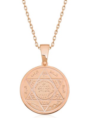 Bazarhane ​gümüş Rose Süleyman Mührü Kolye