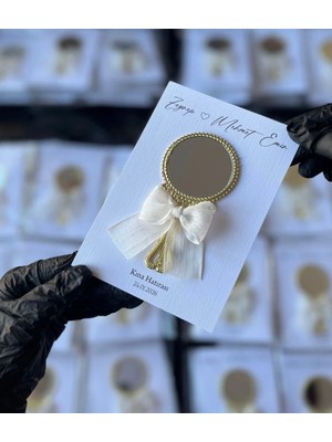 Bianı Tasarım Söz, Nişan, Düğün, Nikah, Kına Fiyonk Detay Ayna Hediyelik 10 Adet