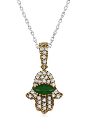 Bazarhane Gümüş Fatma Eli Otantik Bayan Kolye