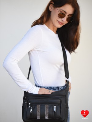 Jara Bag Pera Orijinal Yumuşak Yıkama Deri Çok Gözlü Anne Kol Çapraz Çanta