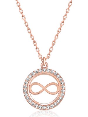 Bazarhane Gümüş Rose Minik Sonsuzluk Bayan Kolye