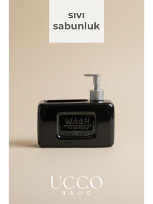 Ucco Seramik Sıvı Sabunluk Mutfak Sabunluğu Banyo Sabunluğu Minimal Modern Şık Sabunluk