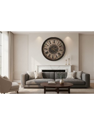 Bosso 70 cm Büyük Boy Çarklı Duvar Saati Plastik Çerçeve – Salon Ofis Dekorasyon