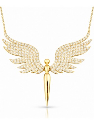 Bazarhane Gümüş Gold Mikail Meleği Kadın Kolye