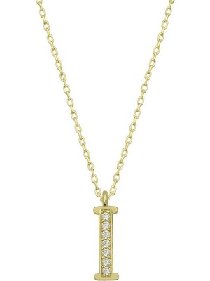 Bazarhane Gümüş Gold I Harfi Kadın Kolye