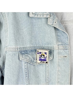 Woodycord El Yapımı Nakışlı Broş Kedili Kupa Kızı Suzu