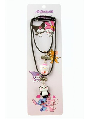 Marsilyan Panda Kedi Arkadaşlık Kolyeleri (Çift Kolye)