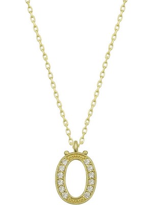 Bazarhane Gümüş Gold Ö Harfi Kadın Kolye