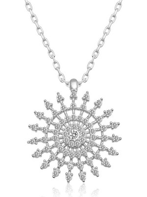 Bazarhane Gümüş Güneş Kadın Kolye