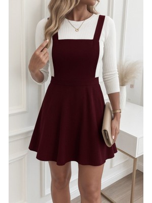 Yeşil Sarmaşık Kadın Askılı Sırttan Çapraz Detaylı Kısa Kiloş Kadife Mini Elbise