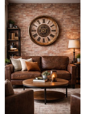 Bosso 70 cm Büyük Boy Hareketli Çarklı Metal Çerçeve Duvar Saati – Salon Ofis Dekorasyon