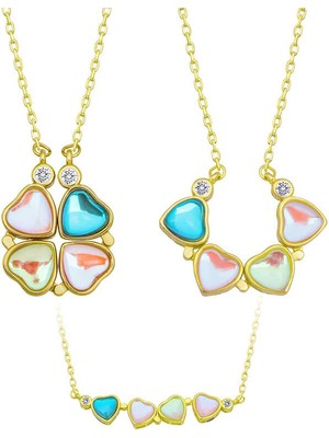 Bazarhane Gümüş Renkli Açılabilen Yonca Kadın Kolye