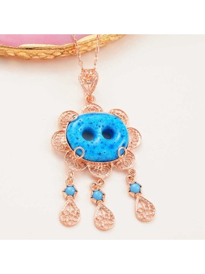 Bazarhane Gümüş Rose Süryani Gözü Kadın Kolye