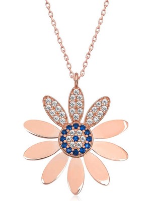 Bazarhane Gümüş Rose Nazarlı Papatya Kadın Kolye