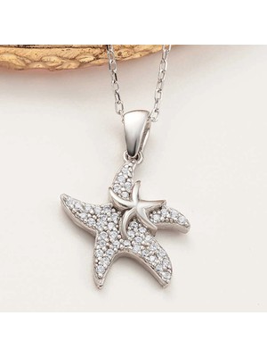 Bazarhane Gümüş Deniz Yıldızı Kadın Kolye