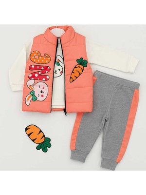 Minitix Kız Bebek Şişme Mont Mevsimlik Takım