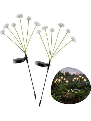 Kararlı Ticaret 2 Adet Plastik Mantar Solar Bahçe Lambası – Güneş Enerjili LED Dış Mekan Aydınlatma, Otomatik Sensörlü Dekoratif Bahçe Işığı