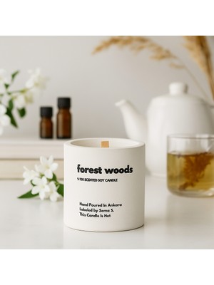Basement : Forest Woods : Modern Beyaz Beton Mum (Çam, Okaliptus, Sedir, Beyaz Musk)