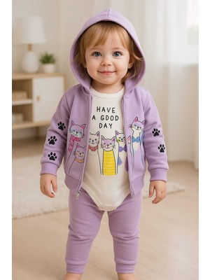 Minitix Kız Bebek Kedili 3 Lü Takım