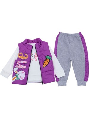 Minitix Kız Bebek Şişme Mont Mevsimlik Takım