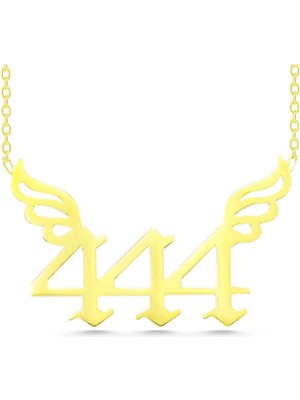 Bazarhane Gümüş Gold 444 Melek Sayısı Kadın Kolye