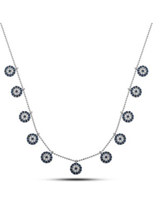 Bazarhane Gümüş Nazarlı Şans Kadın Kolye