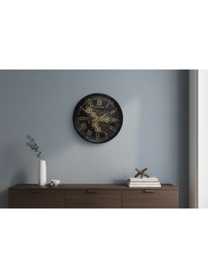 Bosso 70 cm Büyük Boy Hareketli Çarklı Plastik Çerçeve Duvar Saati – Salon Ofis Dekorasyon