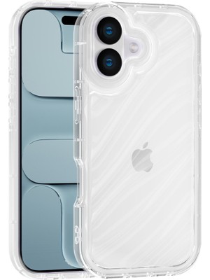 Vissona iPhone 16 Plus Uyumlu Telefon Kılıfı Kamera Çıkıntılı Kabartmalı Parlak Desenli Darbe Emici Silikon