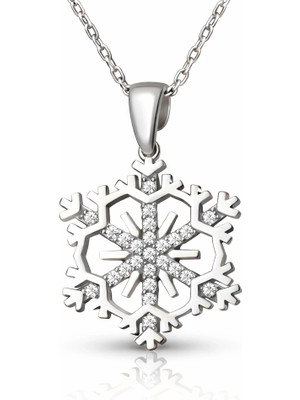 Bazarhane Gümüş Kar Tanesi Kadın Kolye
