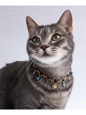 Özbience Mavi Zilli Kaplan Gözü Boncuklu Kedi ve Küçük Irk Köpek Tasması