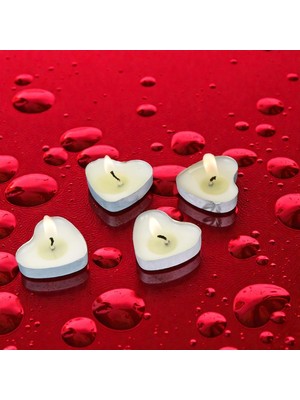 Kuzey Oyuncak 50 Adet Beyaz Kalpli Tea Light Mum Kalpli Beyaz Mum Kalpli Tealight Mum Yılbaşı Mumları Romantik Mum