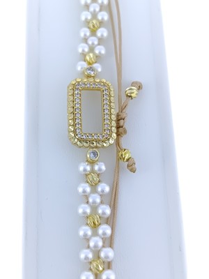 Elisi Takı Story Gram Altın Takmak Için Bileklik Altın Kaplama Bileklik Dorikalı Beş Top Inci