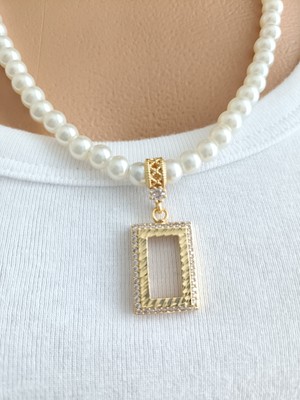 Elisi Takı Story Gram Altın Takmak Için Kolye Altın Kaplama Kolye 6mm Incili 55CM