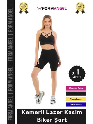 Form Angel #bikerşort Iç Göstermeyen Kaymaz Şekillendirici Toparlayıcı Kemerli Lazer Kesim Biker Şort