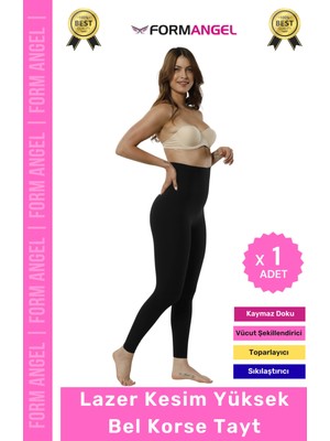 Form Angel #korsetayt 2 Beden Küçülten Iz Diz Yapmayan Iç Göstermeyen Lazer Kesim Yüksek Bel Korse Tayt