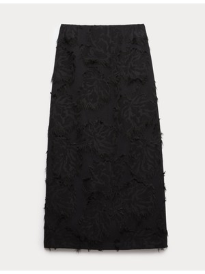 Marks & Spencer Dokulu Çiçekli Midi Etek