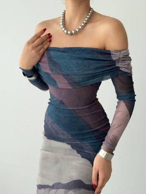 Nova Epoxy Art Sevilla Madonna Yaka Tül Elbise