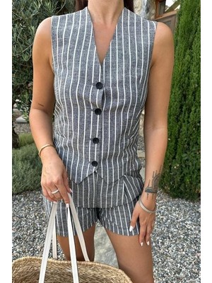 Nova Epoxy Art Carla Işıltılı Yelek Şort Takım 9821