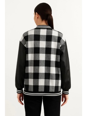 Nova Epoxy Art Kolları Suni Deri Içi Astarlı Oduncu Kolej Içi Ceket - Gri