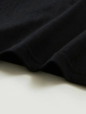 Nova Epoxy Art Baskılı Oversize Bisiklet Yaka T-Shirt - Siyah