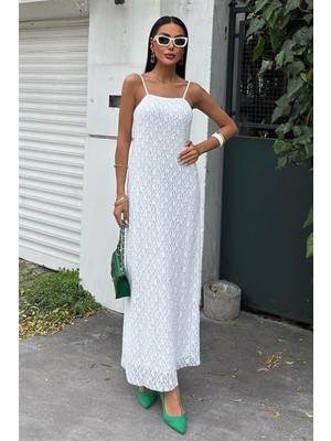 Nova Epoxy Art Askıları Ayarlanabilir Örme Dantel Elbise 2879